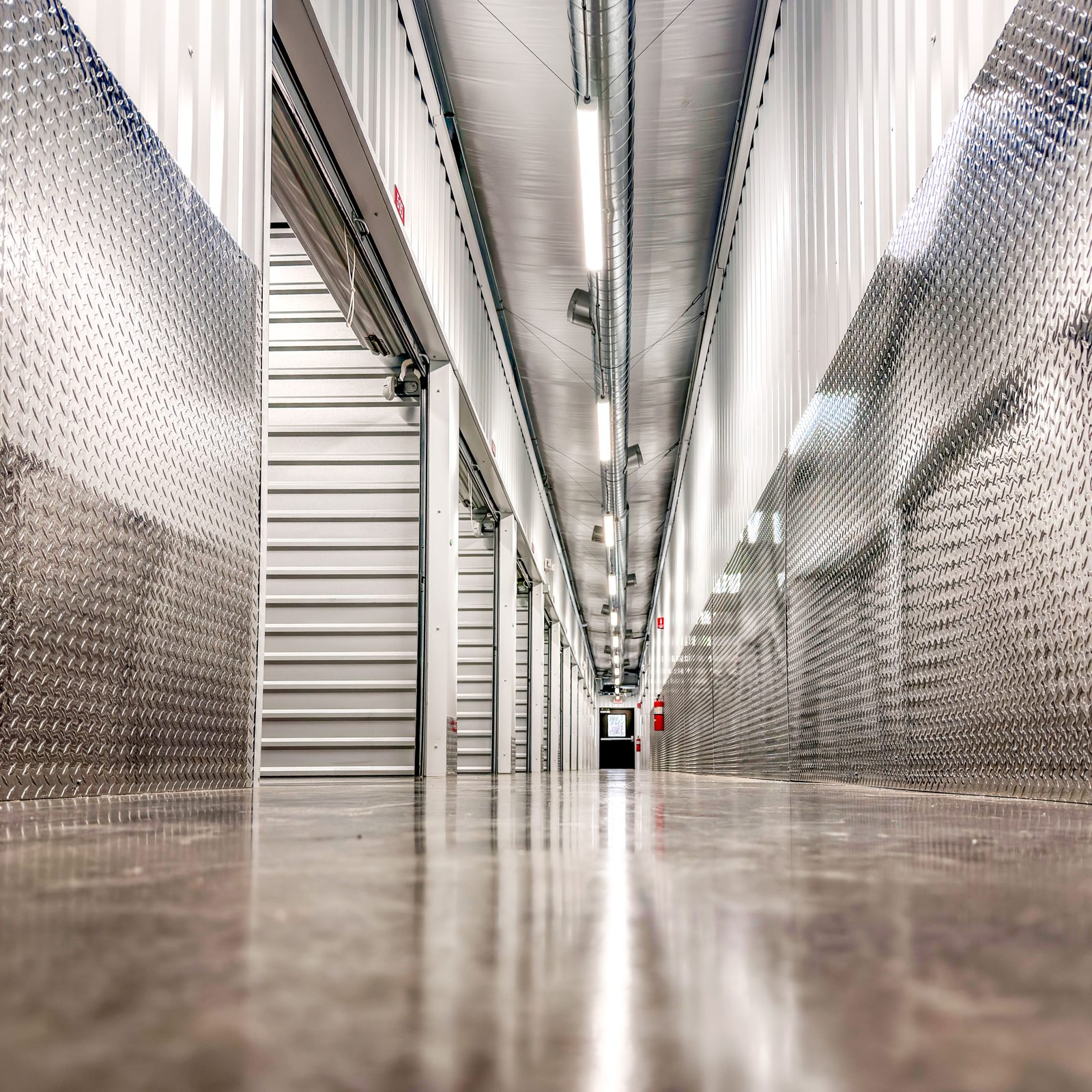 Climate-controlled storage hallway with heat, air, and humidity control at Storage Center Plus, serving McAfee, KY