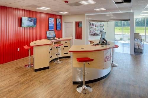 Rental desk at storage facility